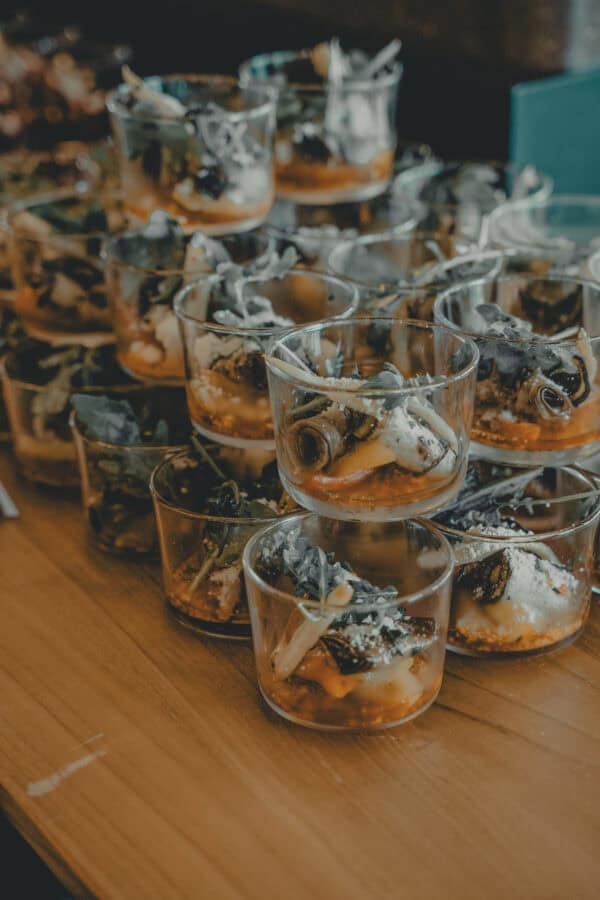Selection of finger food at a custom-catered event at the John & Will hotel in Bremen